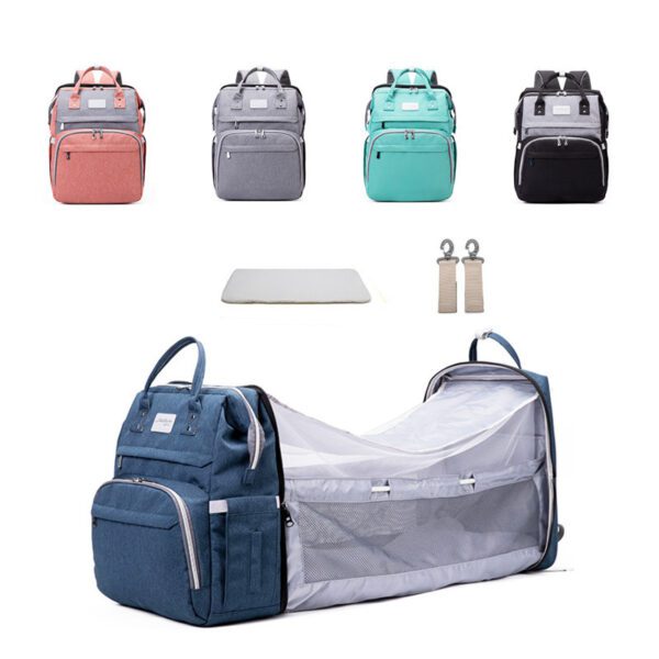 "Cradle 'n Carry™" - Multifunctional Maternity Diaper Backpack with Foldable Crib