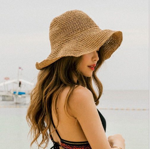 Seaside Serenity - Women's Foldable Straw Hat