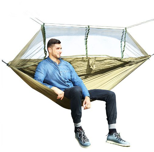 SkyRest™ Parachute Hammock with Mosquito Net - Your Elevated Outdoor Bed