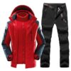 Red Top And Black Pants